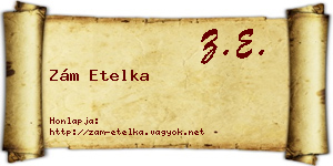 Zám Etelka névjegykártya